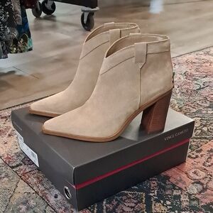 Vince Camuto Cream Ankle Booties